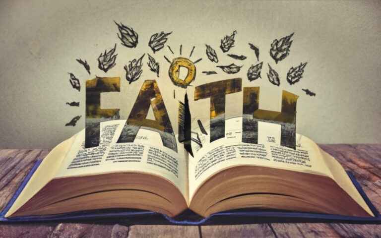 On A Page Of A Book Word Faith Is Written All  768x480 